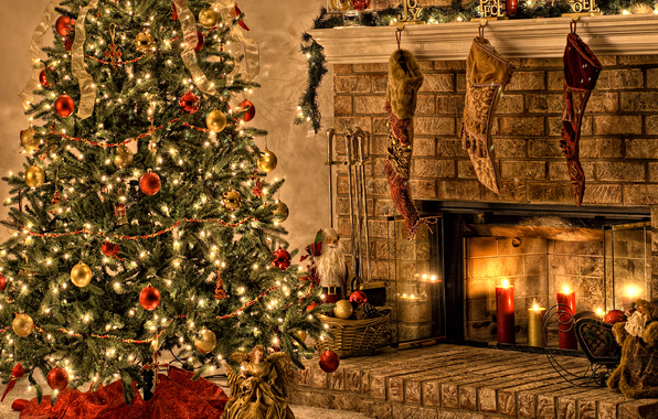 fireplace-christmas-tree-gifts-Favim.com-486602 | Architecture ...